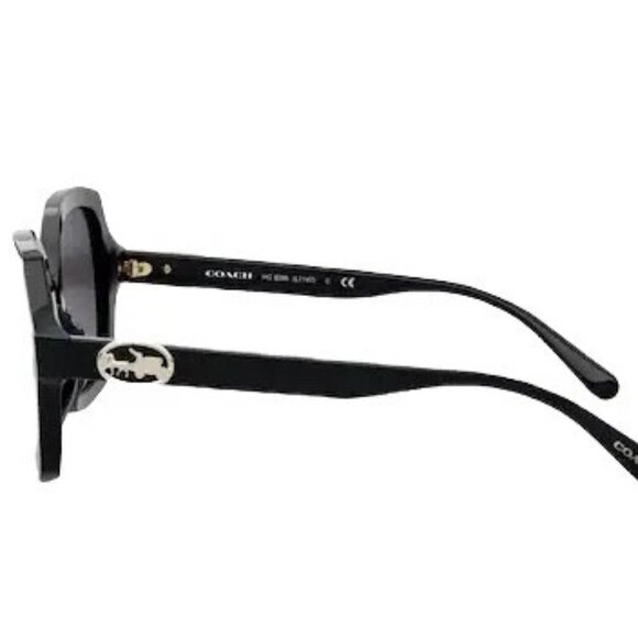 NEW COACH HC8295 L1147 Sunglasses – Black with Gray Gradient Lenses, 56mm